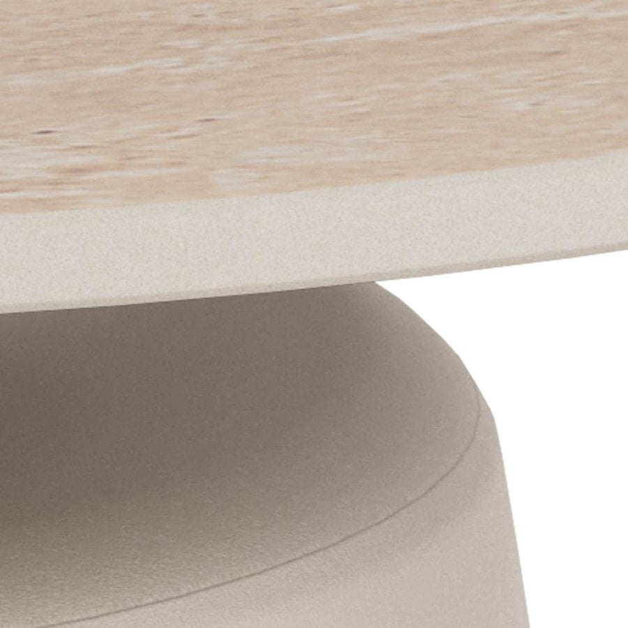 Santorini Sofabord Lysebeige Keramik Stel Grå