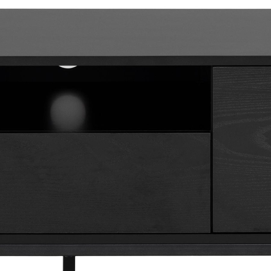 Seaford Tv Bord Sort Mdf Stel