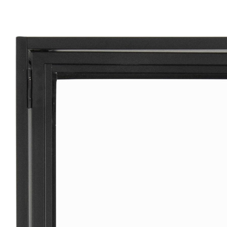 Seaford Vitrine Sort Stål Klar Glas
