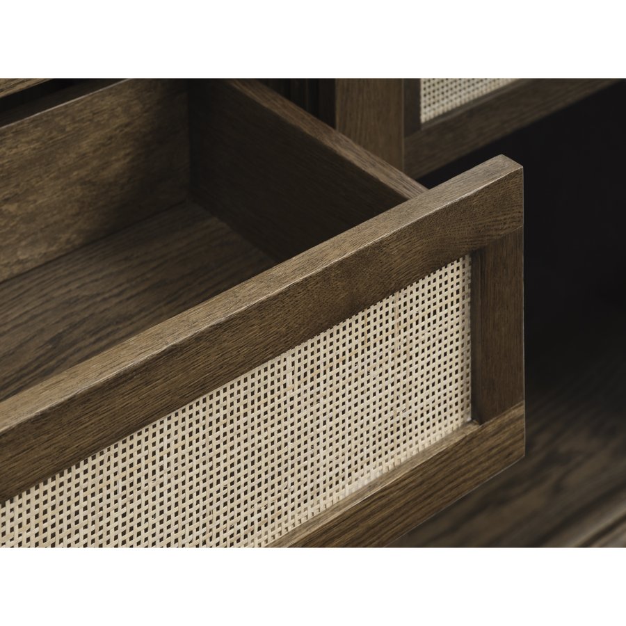 Shenzhen Vitrineskab Røget Egetræ Glas