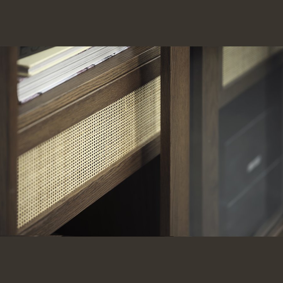 Shenzhen Vitrineskab Røget Egetræ Glas