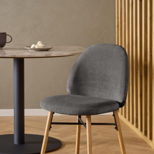 Sophia Spisebordsstol Mørkegrå Stof Stel Eg