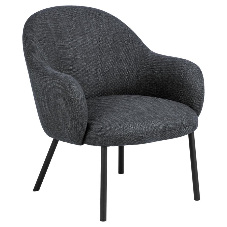 Spencer Lounge Stol Mørkegrå Stof Armlæn