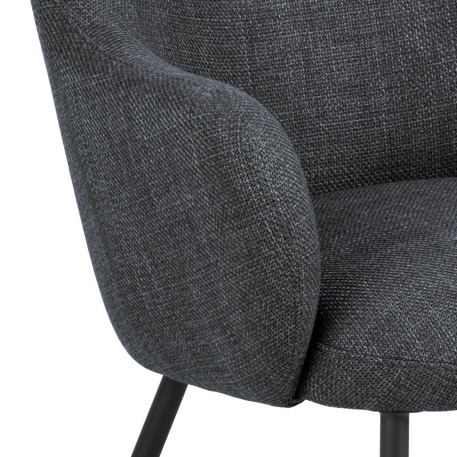 Spencer Lounge Stol Mørkegrå Stof Armlæn