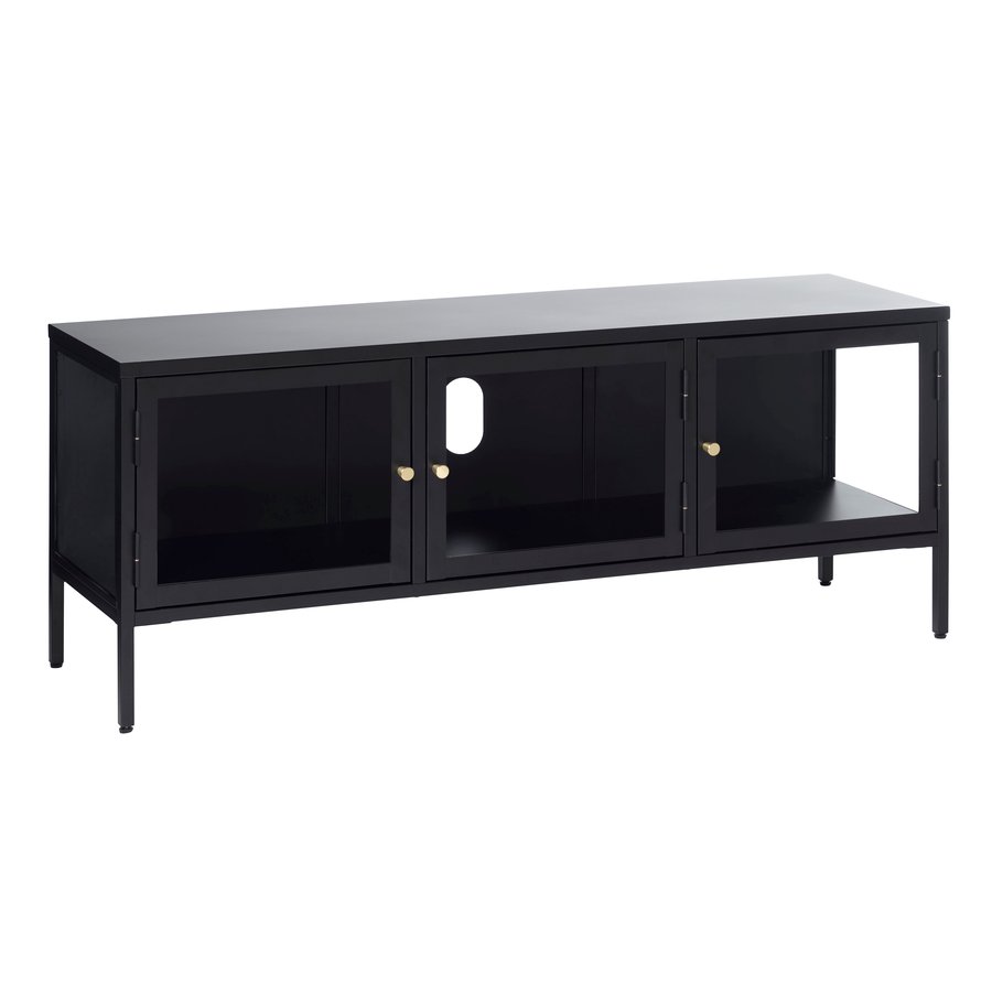 surat-tv-bnk-i-sort-stl-med-glasfront-og-gyldne-hndtag-fra-unique-furn-44300600-7 Surat Tv Bænk Sort Stål Glasfront