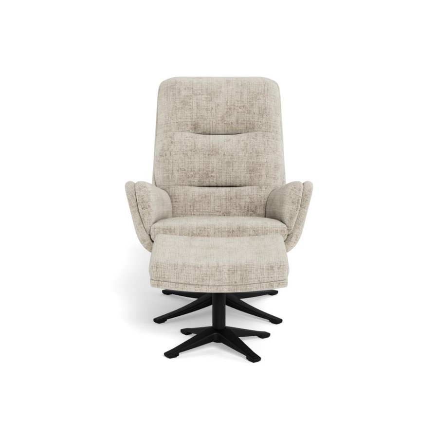 Suton Recliner Fodskammel Beige Stof Drejefunktion