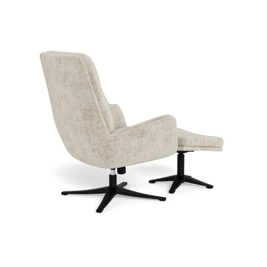Suton Recliner Fodskammel Beige Stof Drejefunktion