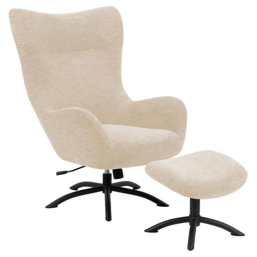 Talgarth Recliner Fodskammel Creme Stof Stel