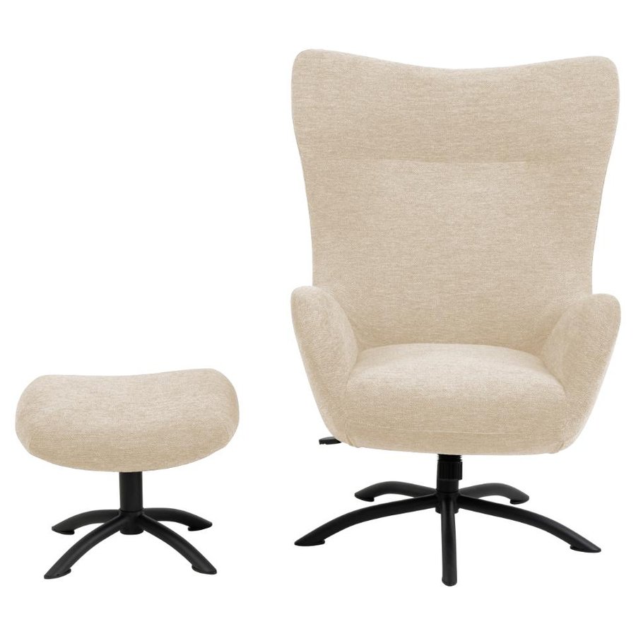 Talgarth Recliner Fodskammel Creme Stof Stel
