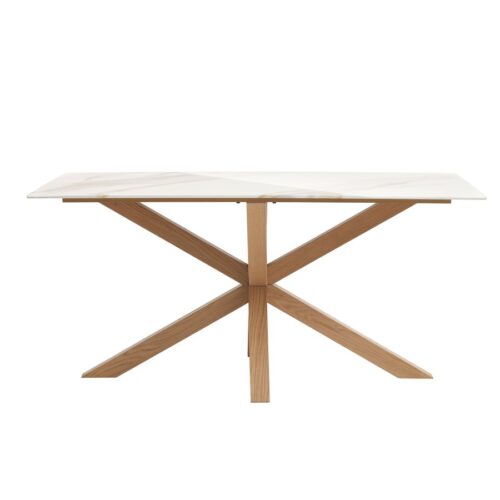 Velbert Spisebord Natur Egetræ Keramik