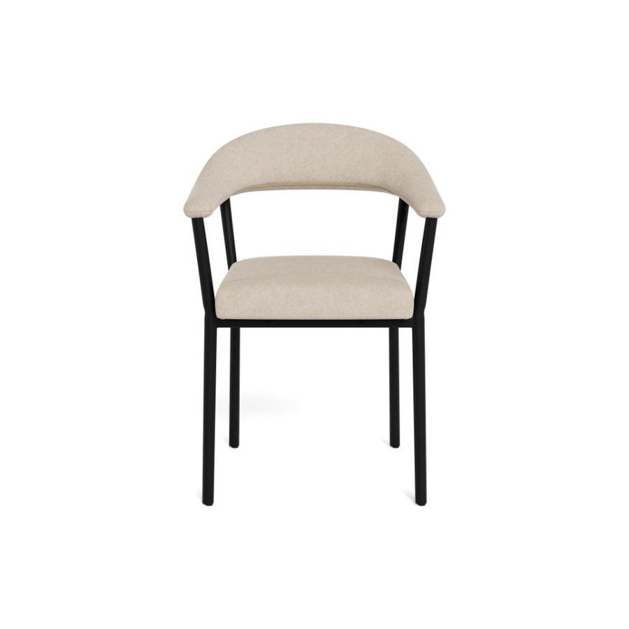 vivi-spisebordsstol-i-sand-stof-med-armln-og-stel-i-sort-stl-fra-acton-0000112426-4 Vivi Spisebordsstol Sand Stof Armlæn Stel