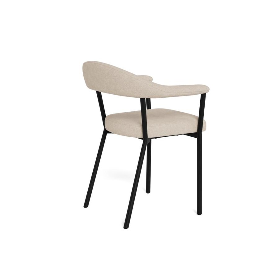 vivi-spisebordsstol-i-sand-stof-med-armln-og-stel-i-sort-stl-fra-acton-0000112426-7 Vivi Spisebordsstol Sand Stof Armlæn Stel