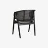 WICKY Spisebordsstol med Armlæn i Sortlakeret Birketræ & Ryg i Sort Flet fra Nordal | 50x44x86 cm hos uniquebeds, home & living - Billede 2