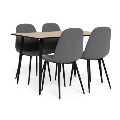 Wilma Spisebordssæt Nesia Spisebordsstole Hvidvasket Vild