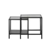 Wuhan Sidebord Sort Metal Rillet Glas