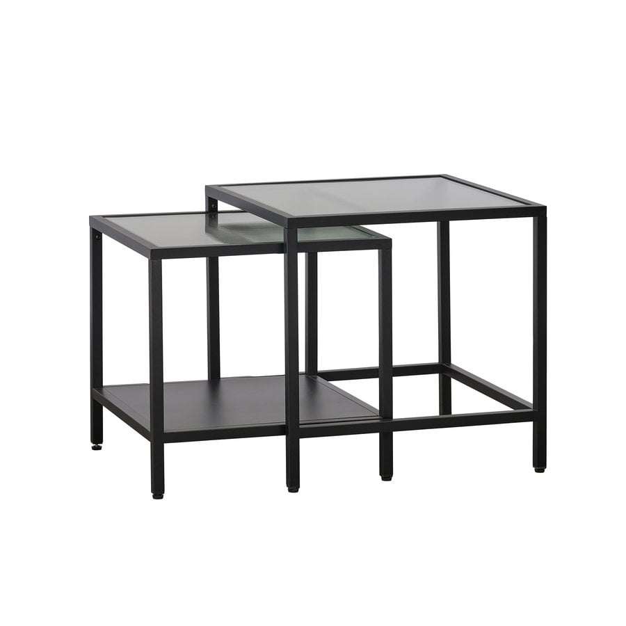 Wuhan Sidebord Sort Metal Rillet Glas