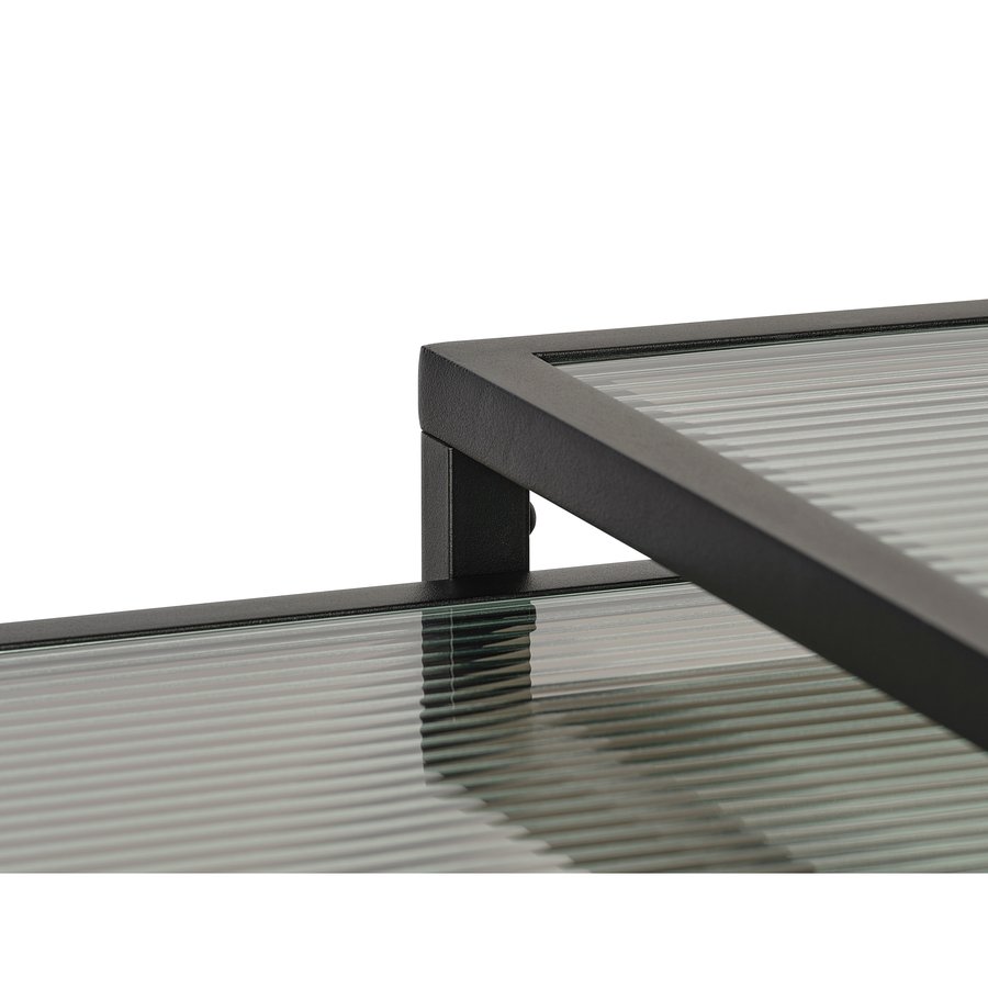 Wuhan Sidebord Sort Metal Rillet Glas