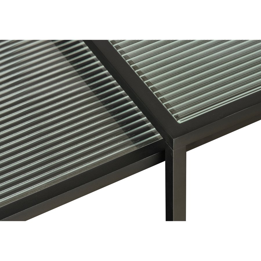 Wuhan Sidebord Sort Metal Rillet Glas