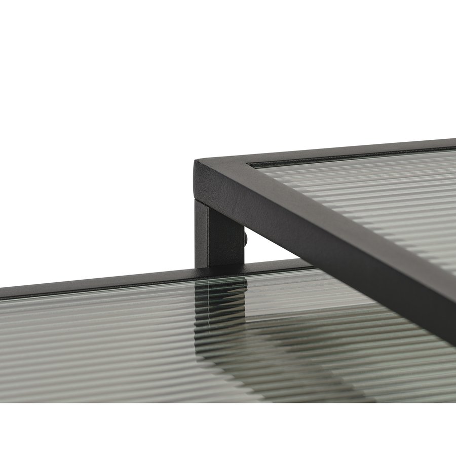 Wuhan Sidebord Sort Metal Rillet Glas