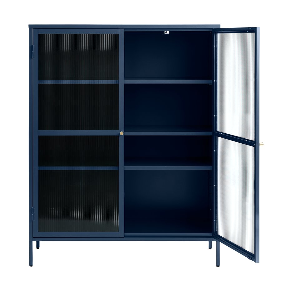 wuhan-vitrineskab-i-stl-bl-stl-med-hndtag-i-guld-fra-unique-furniture-44590400-10 Wuhan Vitrineskab Stål Blå Stål Håndtag