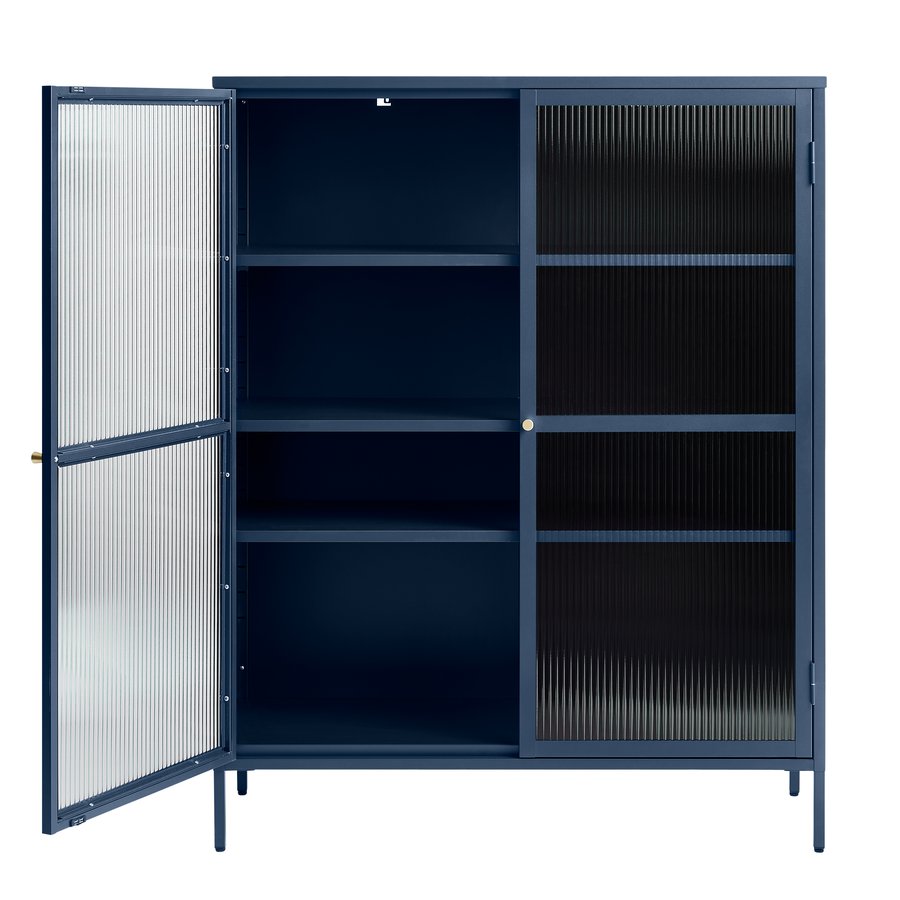 wuhan-vitrineskab-i-stl-bl-stl-med-hndtag-i-guld-fra-unique-furniture-44590400-5 Wuhan Vitrineskab Stål Blå Stål Håndtag