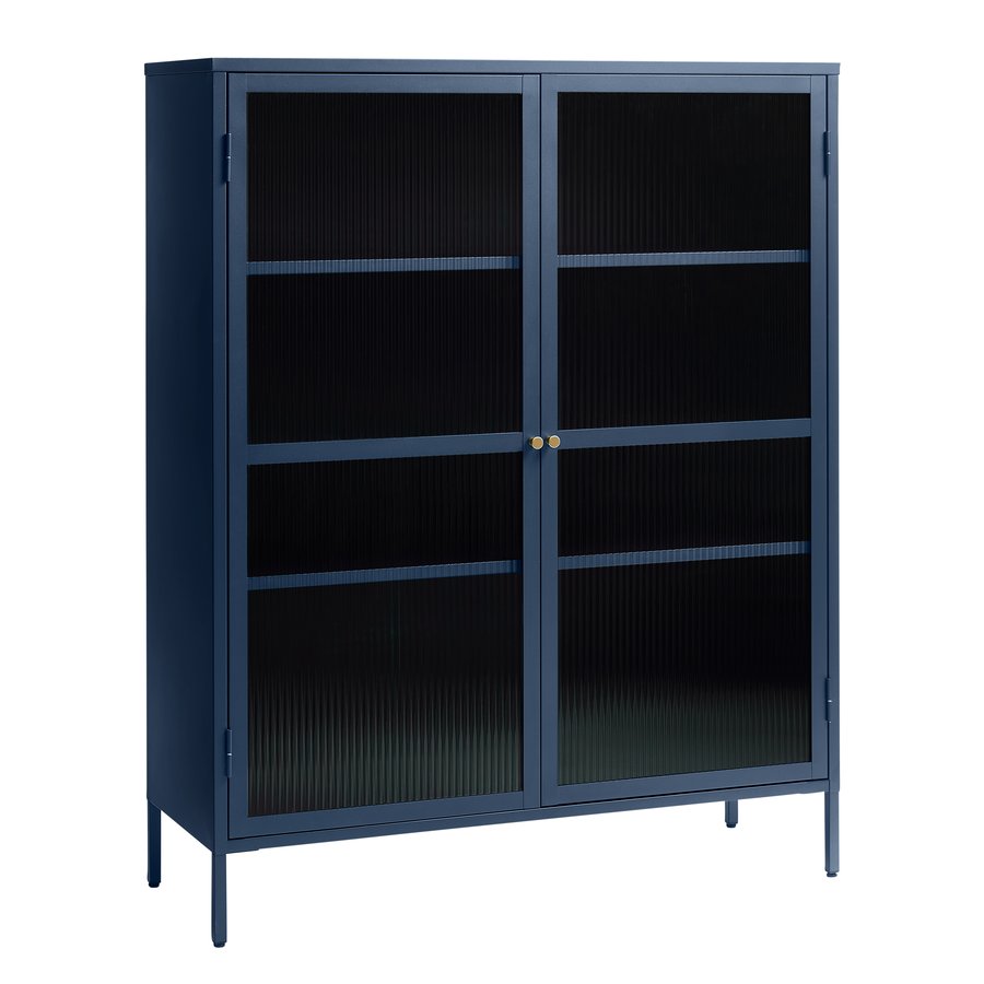 wuhan-vitrineskab-i-stl-bl-stl-med-hndtag-i-guld-fra-unique-furniture-44590400-6 Wuhan Vitrineskab Stål Blå Stål Håndtag