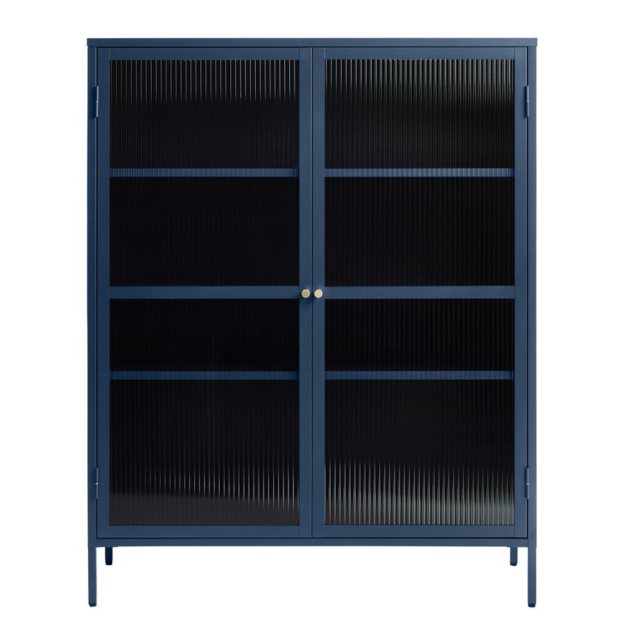 wuhan-vitrineskab-i-stl-bl-stl-med-hndtag-i-guld-fra-unique-furniture-44590400-9 Wuhan Vitrineskab Stål Blå Stål Håndtag