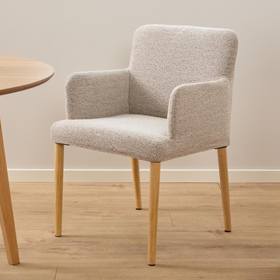Zoe Spisebordsstol Armlæn Beige Actona