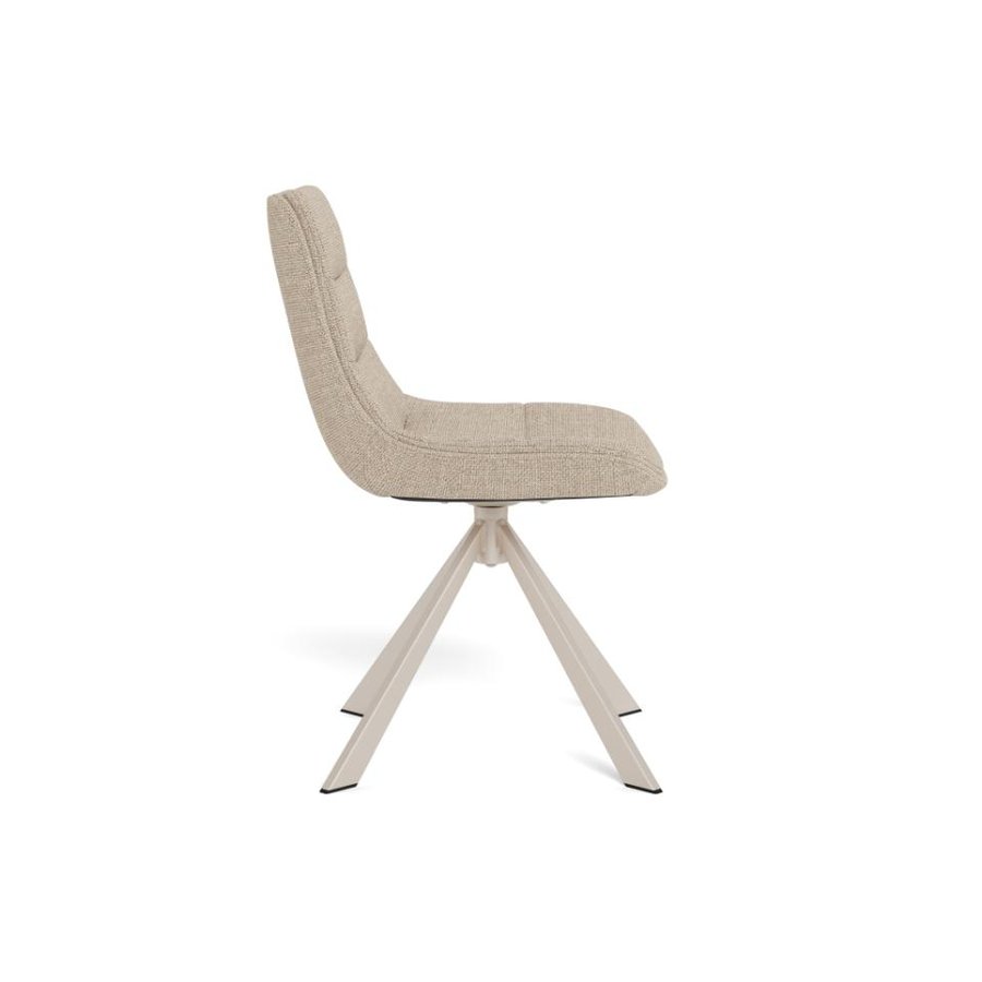 Adisa Spisebordsstol Beige Stof Drejefunktion Horisontal