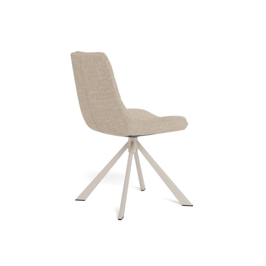 Adisa Spisebordsstol Beige Stof Drejefunktion Horisontal
