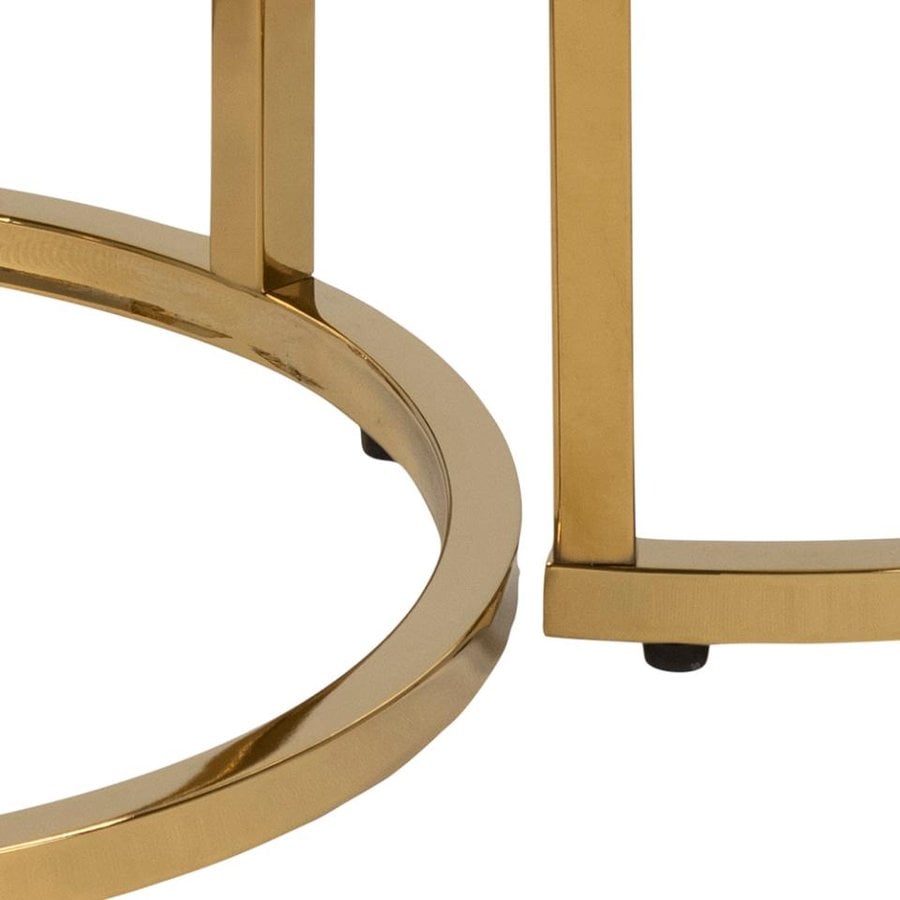 Alisma Indskudsbord Hvid Marmorlook Glas Stel