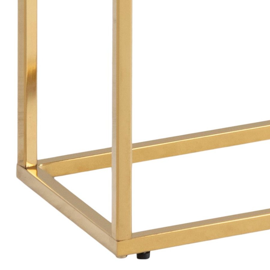 Alisma Konsolbord Hvid Glas Stel Gylden