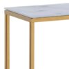 Alisma Konsolbord Hvid Glas Stel Gylden