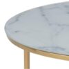 Alisma Sofabord Hvid Glas Stel Gylden