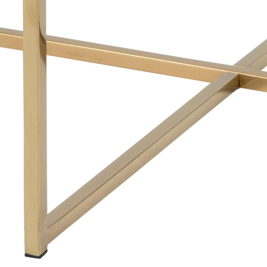 Alisma Sofabord Hvid Glas Stel Gylden