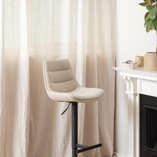 Adisa Barstol Beige Stof Drejefunktion Fodstøtte