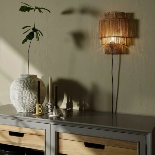 AIDOS Væglampe i Jute fra Nordal | 13x25x34 cm | Natur hos uniquebeds, home & living - Billede 2