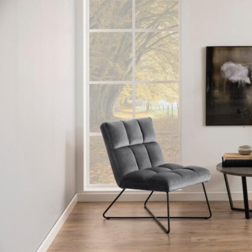 Alba Lounge Stol Mørkegrå Stof Stel