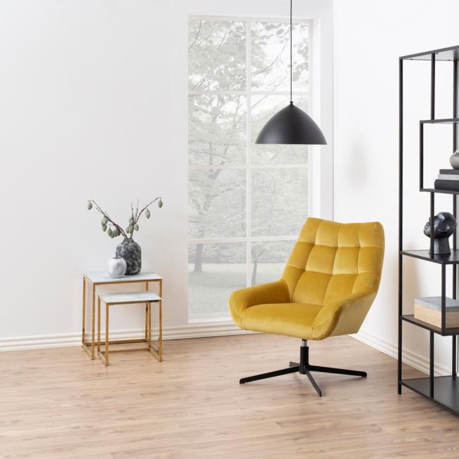 Alisma Indskudsbord Hvid Glas Stel Gylden