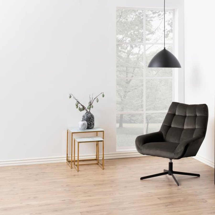 Alisma Indskudsbord Hvid Glas Stel Gylden
