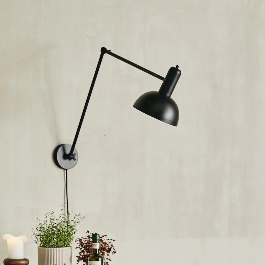 FREYA Justerbar Væglampe i Sortlakeret Metal fra Nordal | 65x20x70 cm | Sort hos uniquebeds, home & living - Billede 2