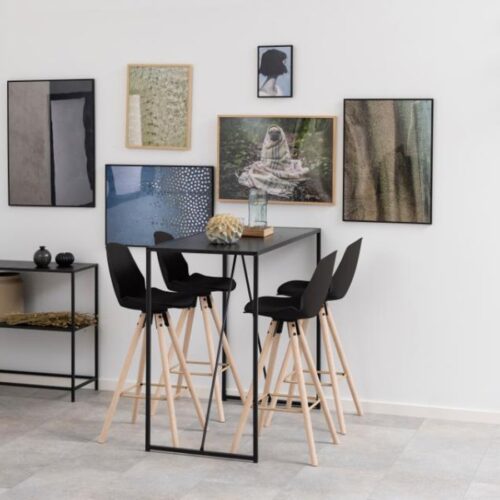 I_Oslo Barstol Sort Plastik Fodstøtte Stel