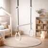 miljoe-lillagunga-gymnastik-ringe-med-trapez-stang-i-massiv-birketr-i-hvid-4-6 Lillagunga Gymnastik Ringe med Trapez Stang i Massiv Birketræ i Hvid | 4 Farver Reb & 3 Længder hos Uniquebeds, home & living - Billede 6
