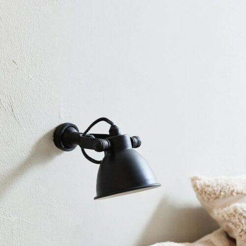 Væglampe i Antik Sort Metal fra Nordal | Ø11x17x12 cm | Sort hos uniquebeds, home & living - Billede 2