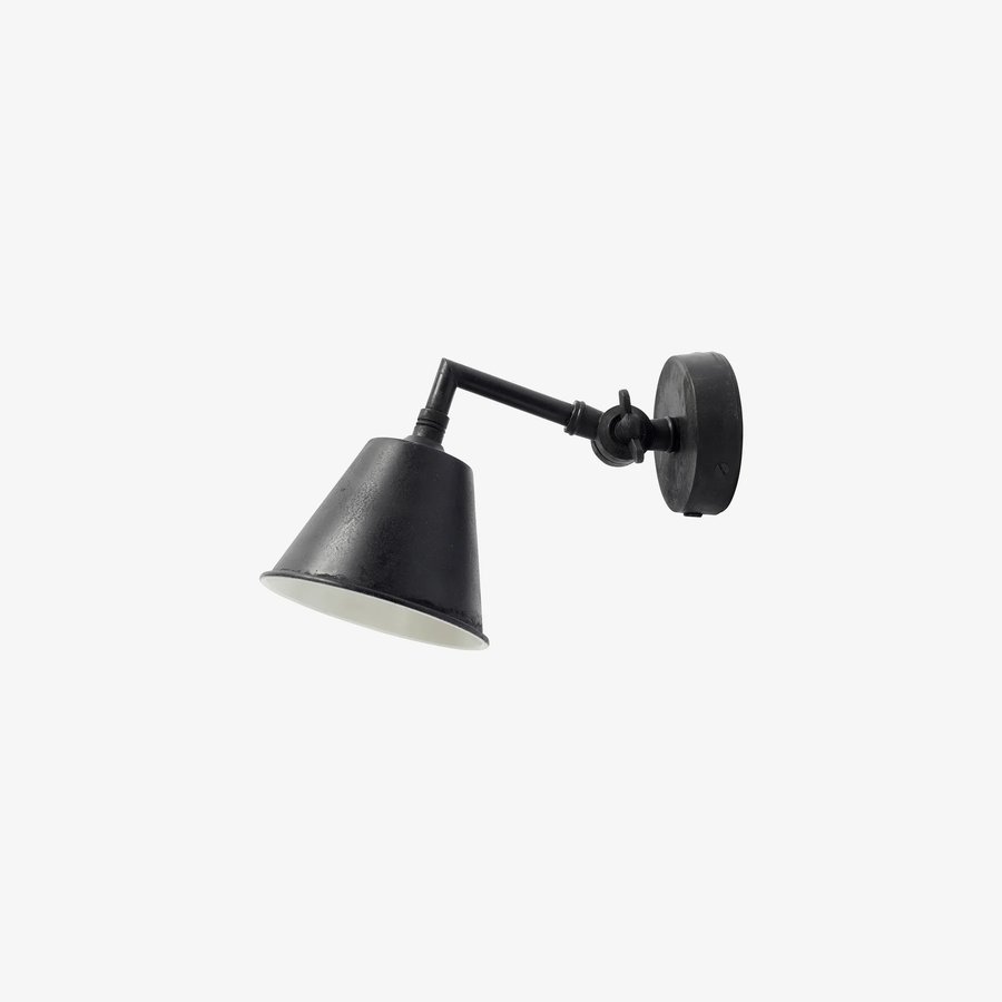 Væglampe i Antik Sort Metal fra Nordal | Ø12x23x18 cm | Sort hos uniquebeds, home & living - Billede 1