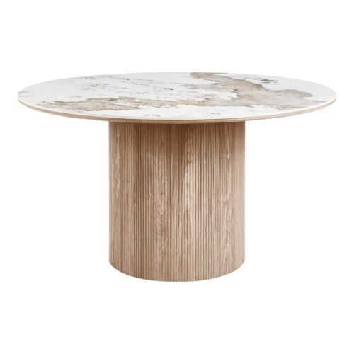 Athens Spisebord i Hvid/Brun Keramik fra House Nordic | Ø140x76 cm - Billede 1