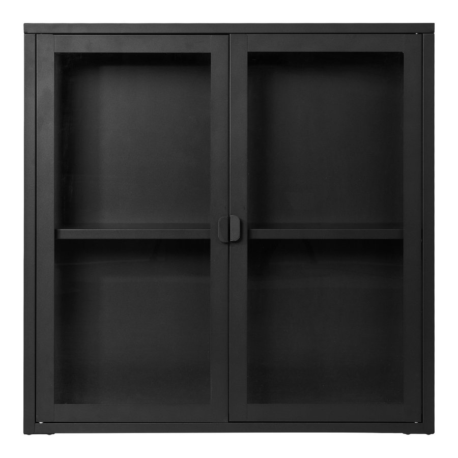 Brisbane Hængende Vitrineskab i Sort Stål & Glas med 2 Glaslåger fra House Nordic | BDH 80x18x80 cm - Billede 3