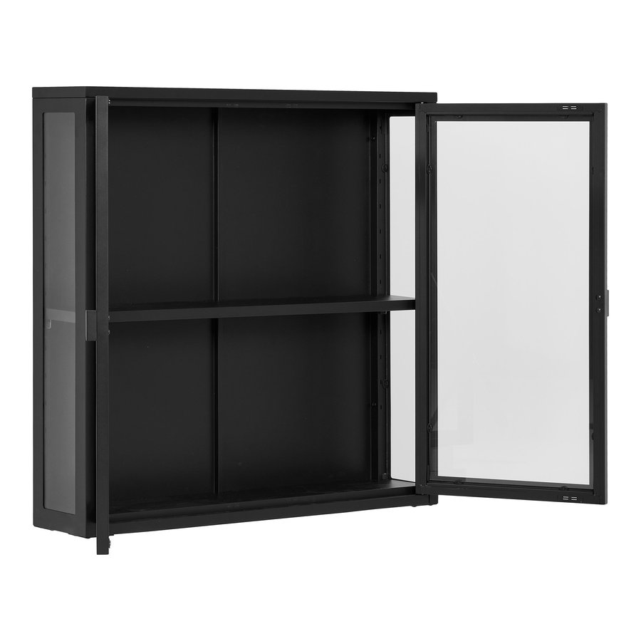 Brisbane Hængende Vitrineskab i Sort Stål & Glas med 2 Glaslåger fra House Nordic | BDH 80x18x80 cm - Billede 6
