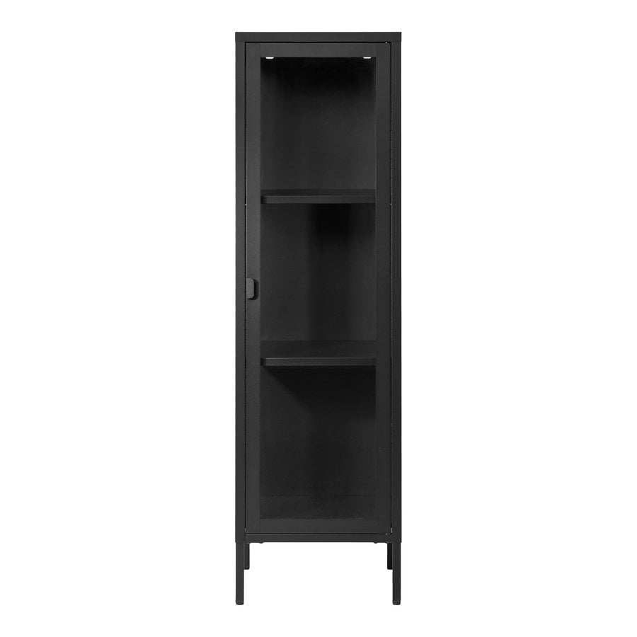 Brisbane Smalt Vitrineskab i Sort Stål med 1 Glaslåge fra House Nordic | LBH 40x35x140 cm - Billede 3