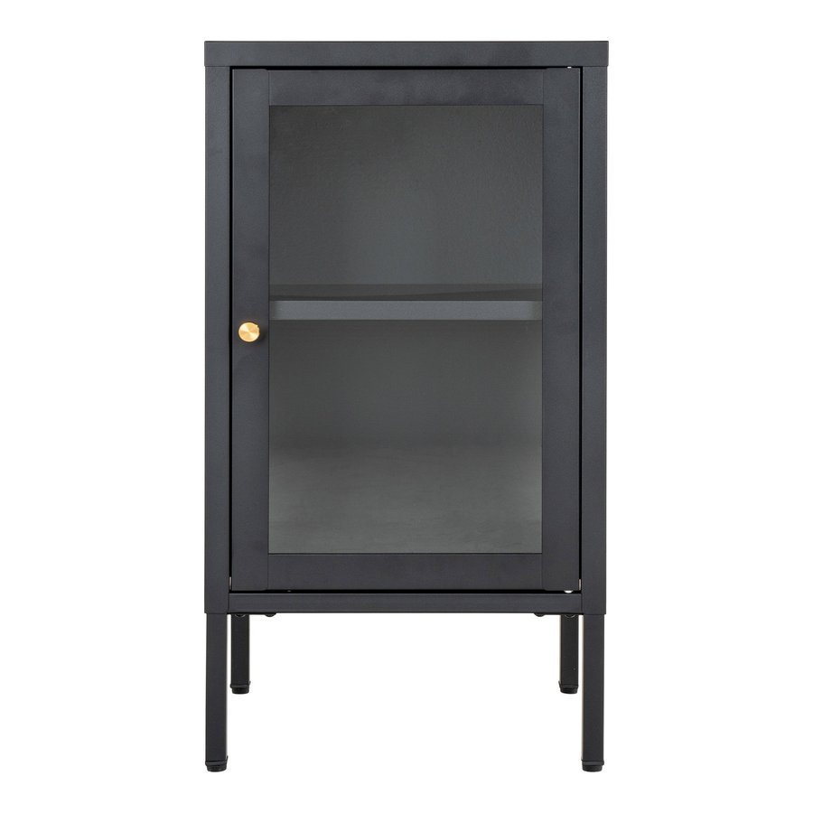 dalby-skab-i-sort-stl-med-1-glaslge-fra-house-nordic-bdh-38x35x70-cm-1 Dalby Skab i Sort Stål med 1 Glaslåge fra House Nordic | BDH 38x35x70 cm - Billede 2